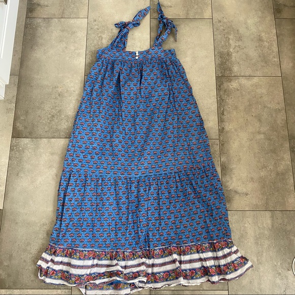 Anthropologie Cleobella India Midi Dress Blue Cotton Floral Size Small - Picture 5 of 11